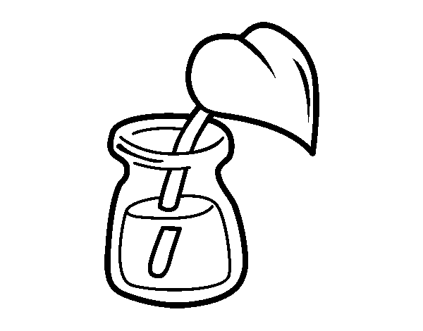 Leaf in a glass coloring page