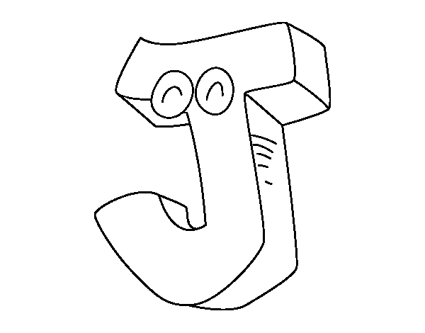 Letter J coloring page
