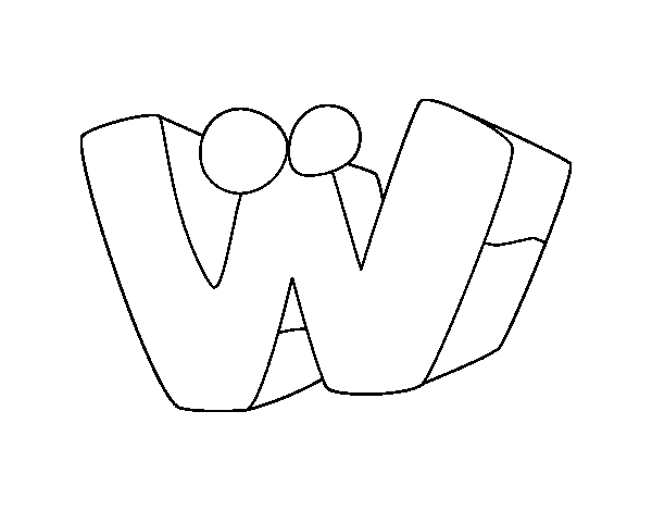 Letter W coloring page