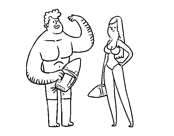 Lifeguards coloring page