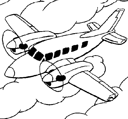 Light aircraft coloring page
