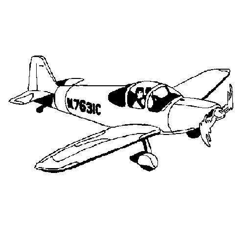 Light aircraft coloring page