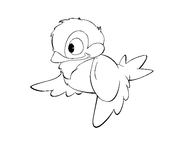 Little bird of the forest coloring page