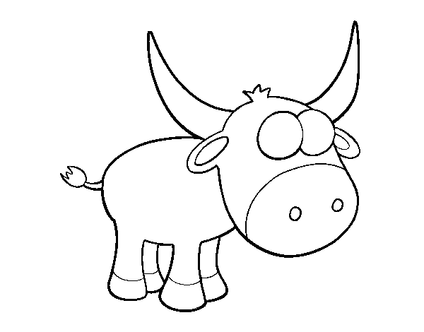 Little bull coloring page