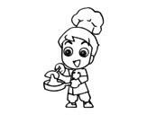 Little chef coloring page
