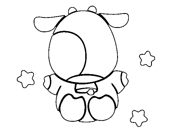 Little cow coloring page
