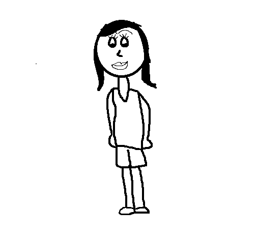 Little girl 8 coloring page