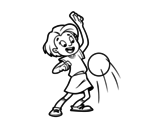 Dibujo de Little girl dribbling ball