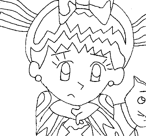 Little girl II coloring page