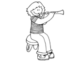 Dibujo de Little girl with clarinet