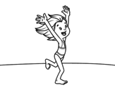 Little girl with swimsuit coloring page