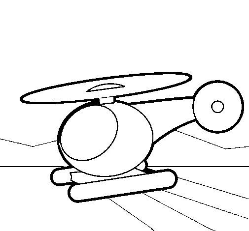 Little helicopter coloring page