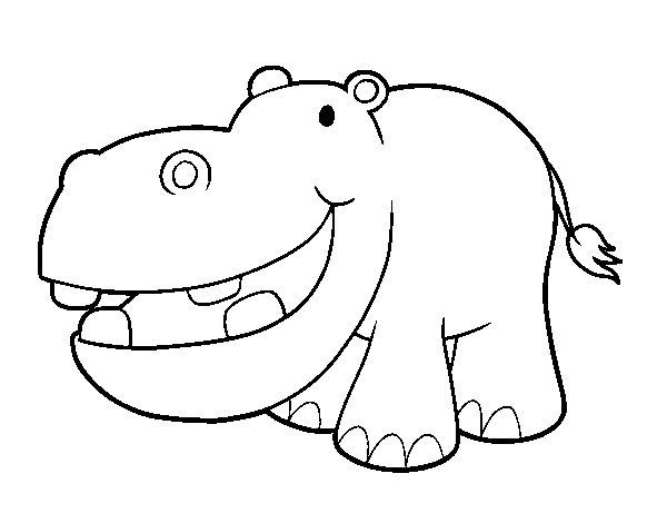 Little hippopotamus coloring page