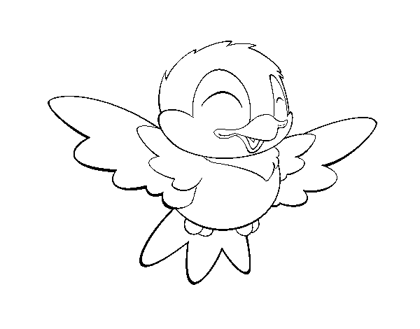 Little nice bird	 coloring page