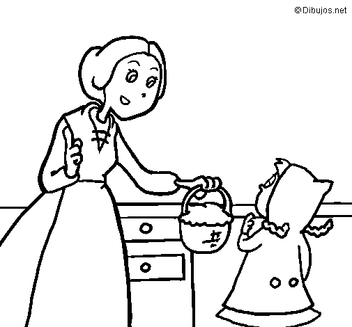 Little red riding hood 2 coloring page