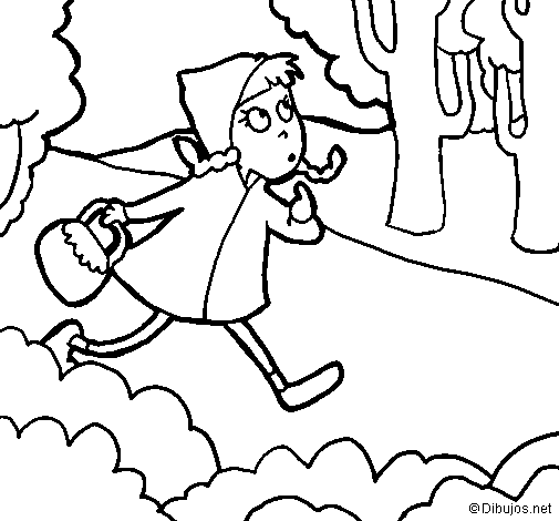 Little red riding hood 4 coloring page