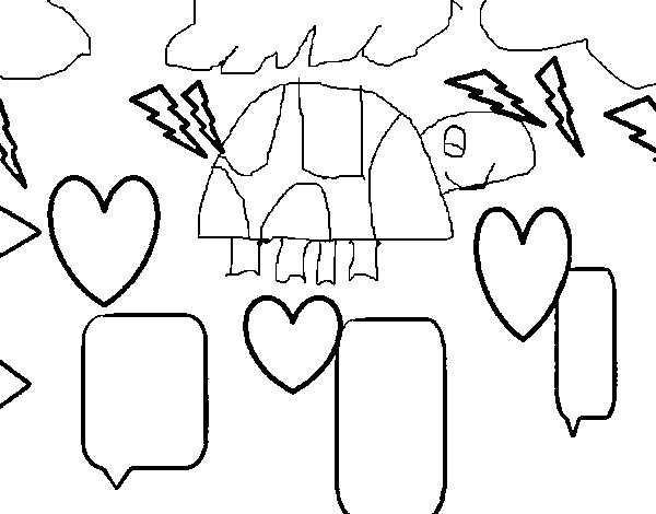 Little turtle coloring page