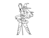 Little witch sexy coloring page