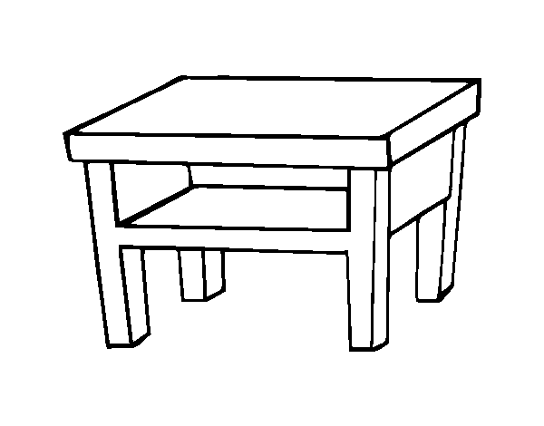 Living room table coloring page