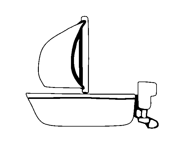 Longboat with sail coloring page