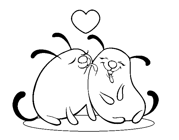 Love dogs coloring page
