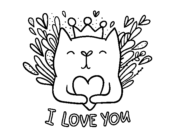 Love message coloring page
