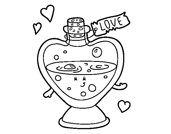 Love potion coloring page