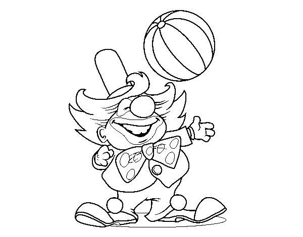 Low clown coloring page
