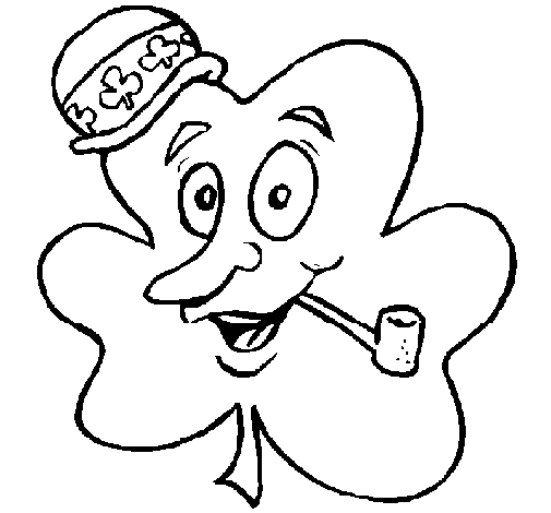 Lucky clover coloring page