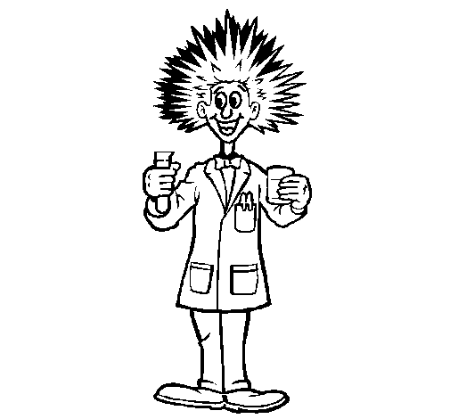 Mad scientist coloring page