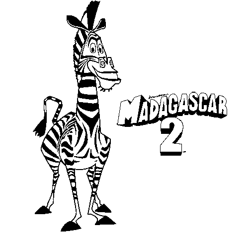 Madagascar 2 Marty coloring page