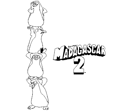 Madagascar 2 Penguins coloring page