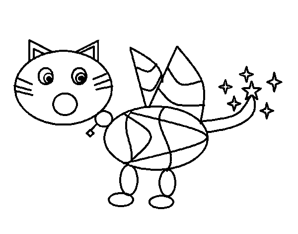 Magic cat coloring page