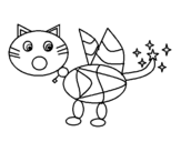 Magic cat coloring page
