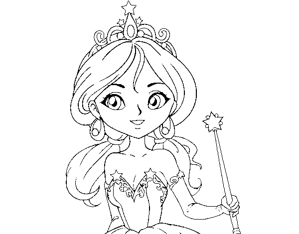 Magic princess coloring page