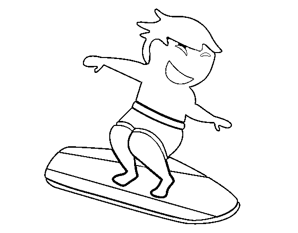 Man surf coloring page