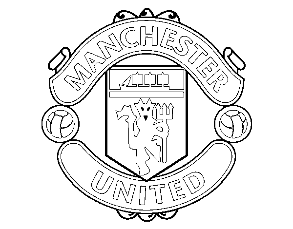 Manchester United FC crest coloring page