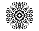 Mandala arabic hearts coloring page