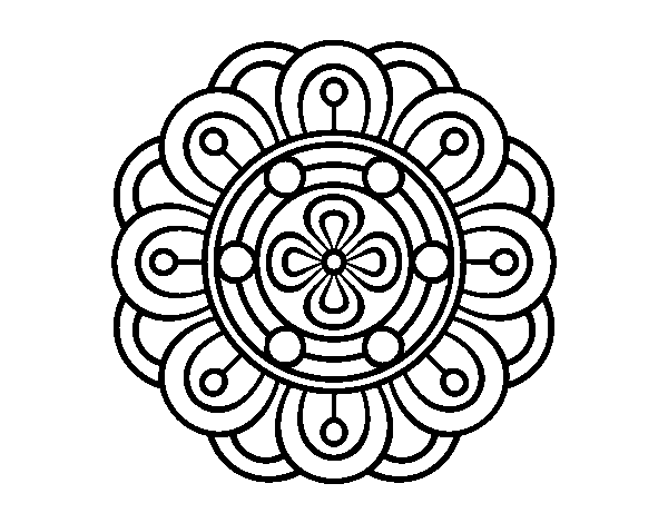 Mandala creative flower coloring page
