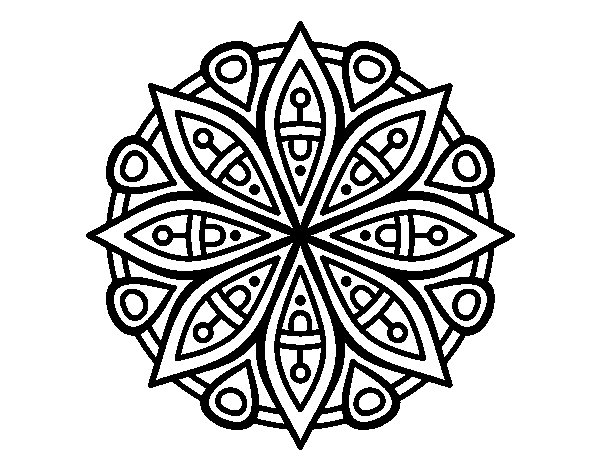 Mandala for the concentration coloring page