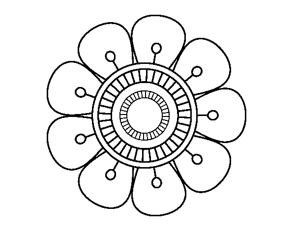 Mandala in flower shape coloring page