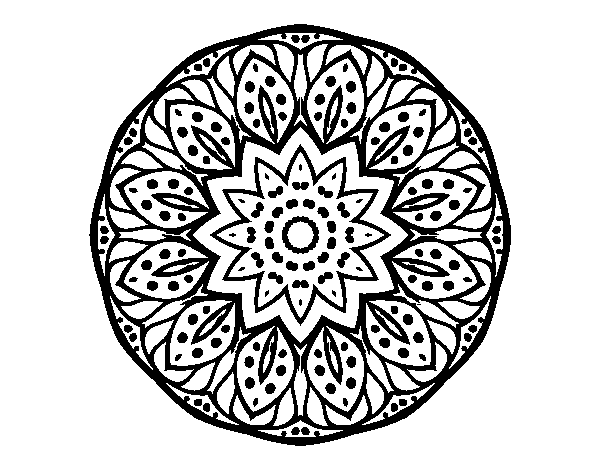 Mandala of nature coloring page