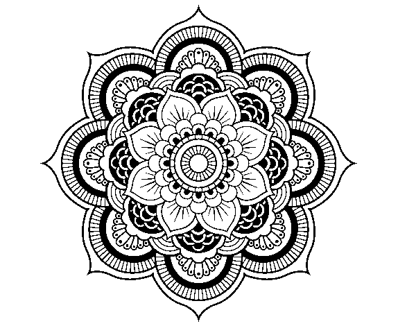 Mandala oriental flower coloring page