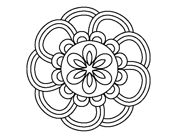 Mandala petals coloring page