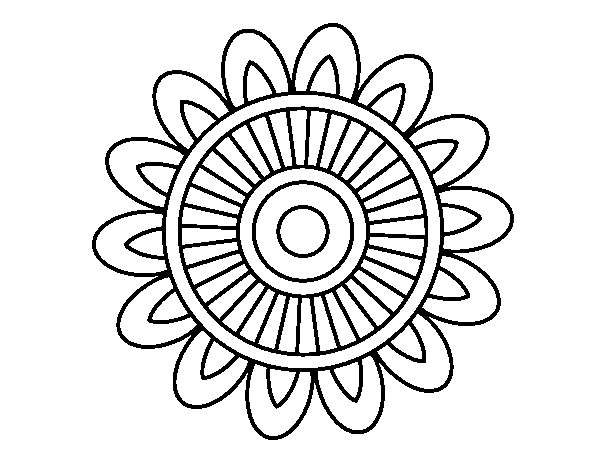 Mandala solar coloring page