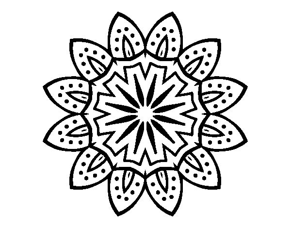 Mandala with petals coloring page