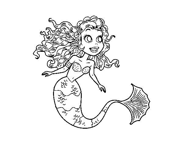 Manga mermaid coloring page