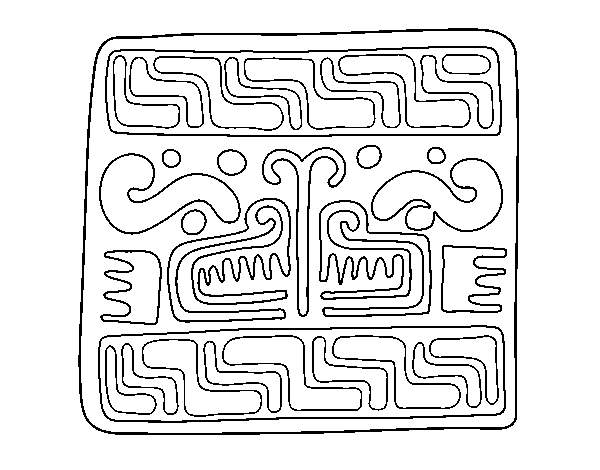 Maya inscription coloring page