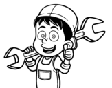 Mechanic coloring page