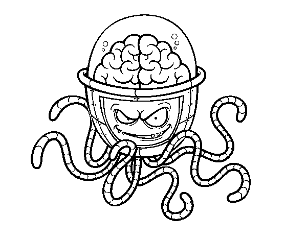 Mechanical brain coloring page